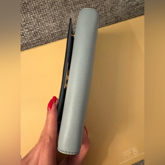 Like New Michael Kors Leather Blue pale Wallet - Picture 16 of 16